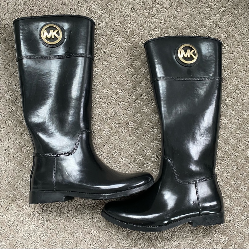 Michael Kors black rain boots